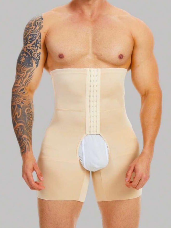 Men's High-Waist Compression Shapewear Shorts – Tummy Control & Butt Lift Body Shaper